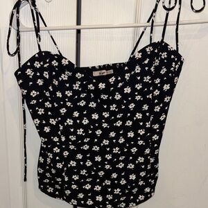 Black and White Floral Camisole